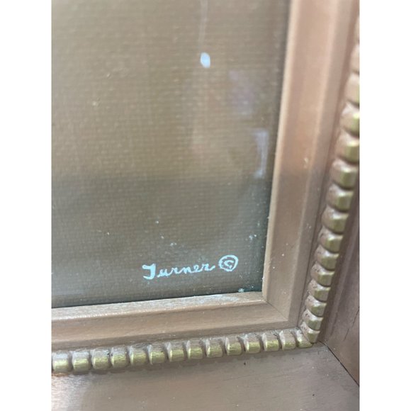 Vintage Victorian by Turner 1940s Framed Wall Art Lady and Gentleman Signed 19”x - Picture 4 of 5